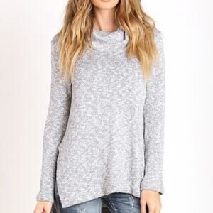 Splendid Lake Front Cowl Neck Sweater Grey Size Small